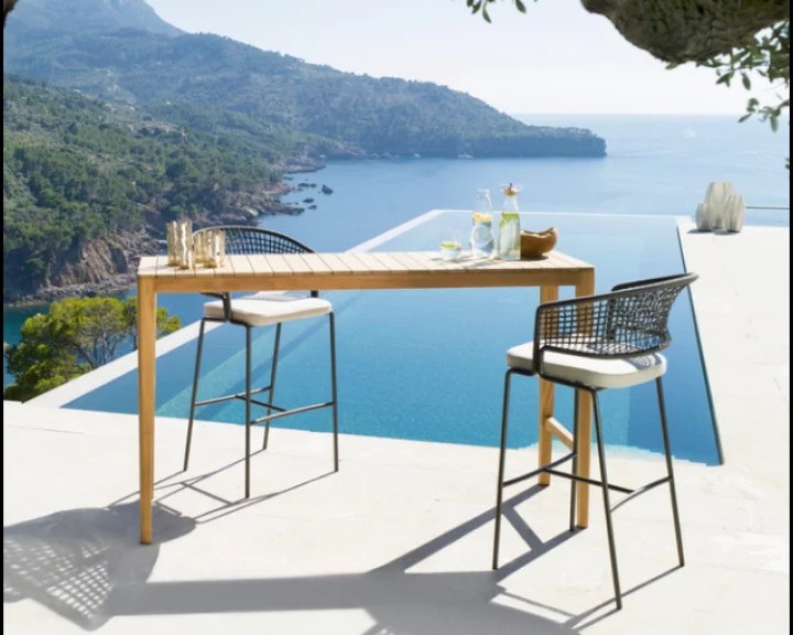 Modern Design Outdoor Garden Bar Furniture Manufacturer Teak Wooden Bar Table And Chair Metal Patio Bar Stool Set Buy خشبية طاولة بار والبراز الخوص طاولة بار وكرسي مجموعة قضيب