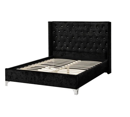Latest Design Black Fabric Bed With Crystal Bed Leg Buy Modern Black Fabric Bed Crystal Bed Leg Latest Design Fabric Bed Product On Alibaba Com