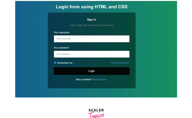 Login Page Design In Html Css