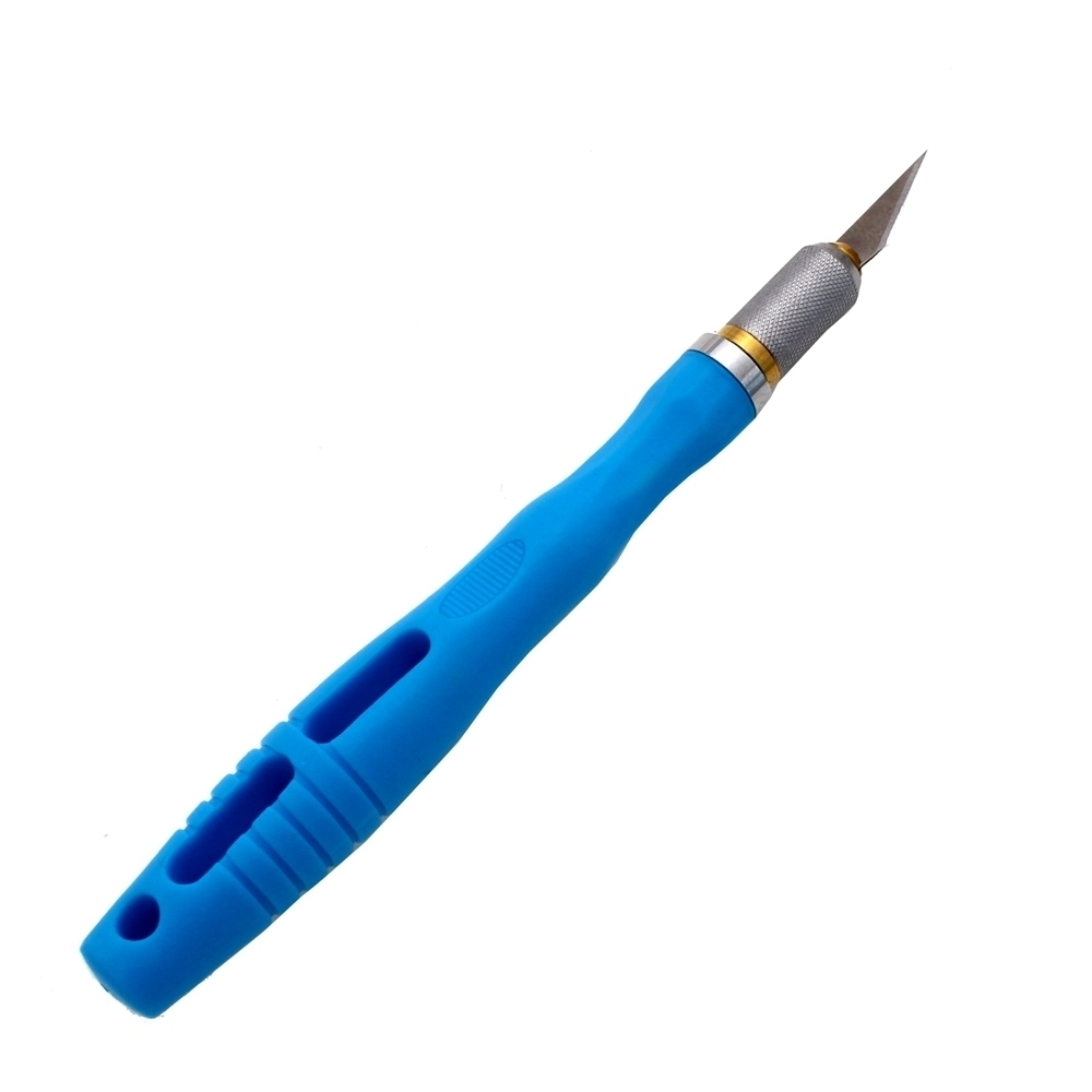 11 Craft Scalpel Set Thick Plastic Handle in Blue with 10 Carbon Steel Blades Scalpel Store