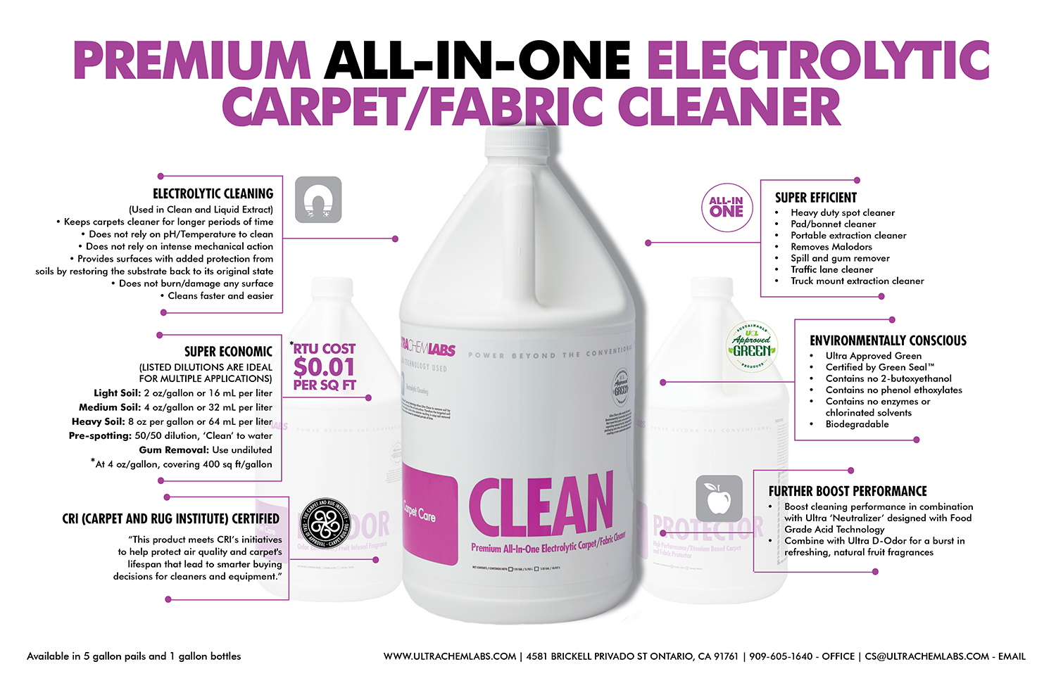 Zep® floor stripper · 5 gallons · dilute 1 to 7 for light stripping; Carpet Cleaner - Scalzo Clean