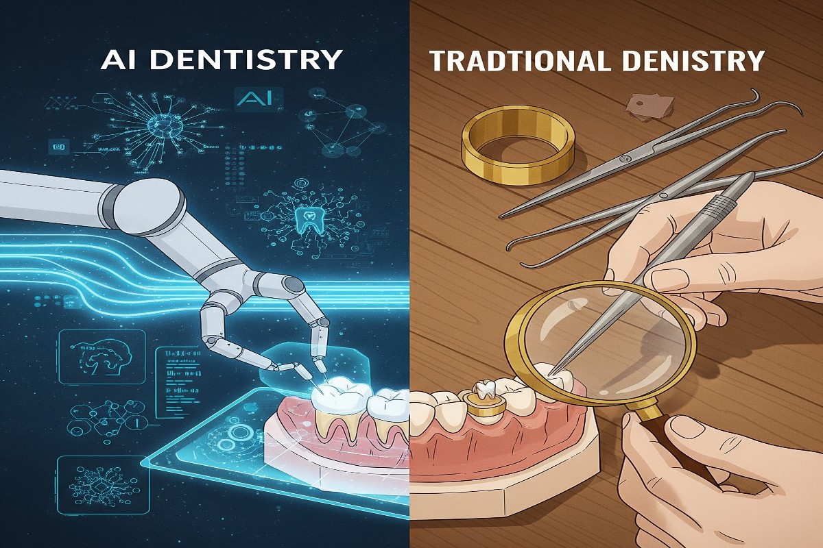 image showing the difference between AI and Traditional Dentistry