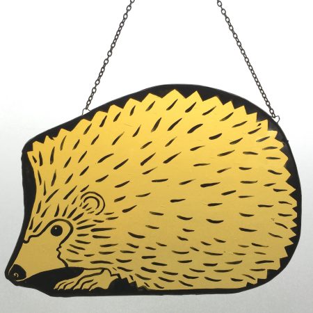 Stained glass hedgehog sun catcher