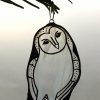 Barn owl stained glass Christmas tree decoration