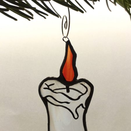 Stained glass Christmas candle tree decoration