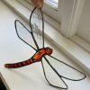Red stained glass dragonfly sun catcher