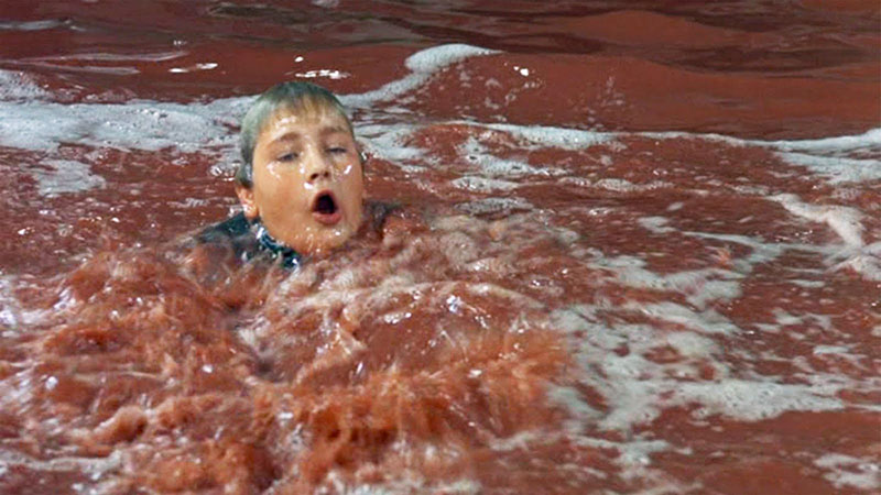 La troupe degli effetti speciali fu costretta a cambiare la formula per il fiume di cioccolato, poiché il primo tentativo di intruglio si tinse di rosso sangue.