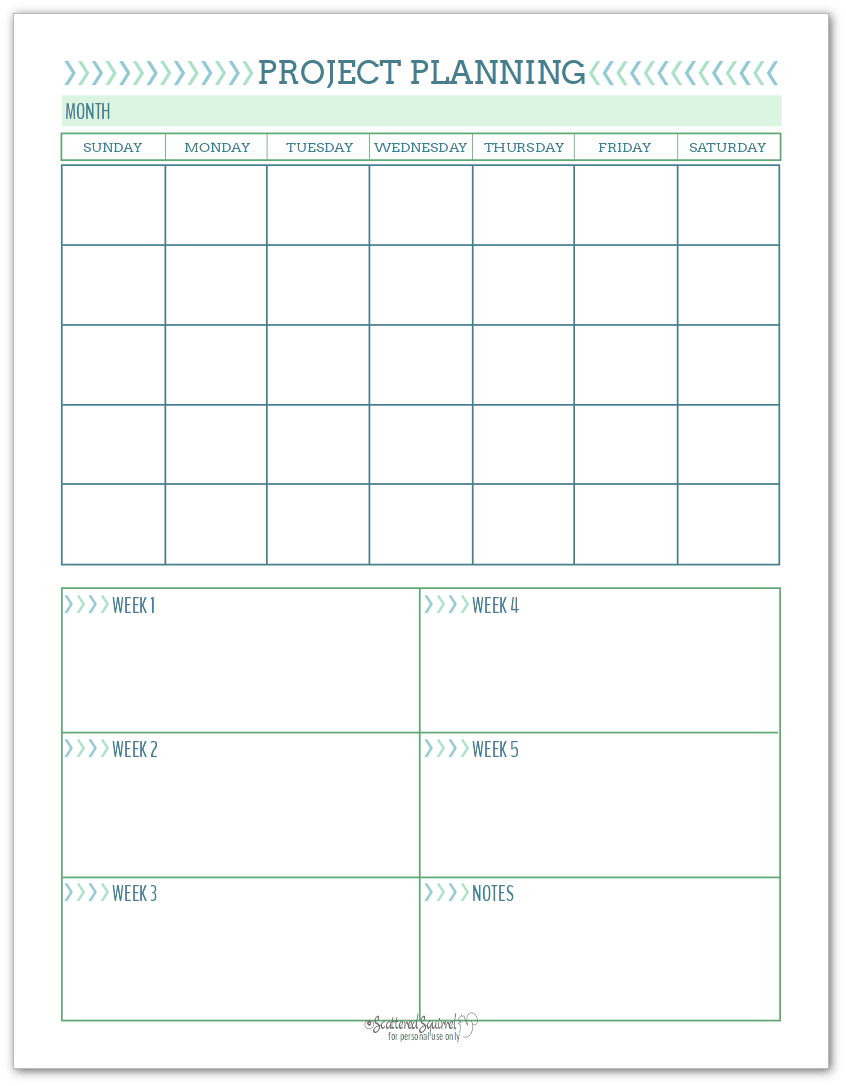New project planning printable set