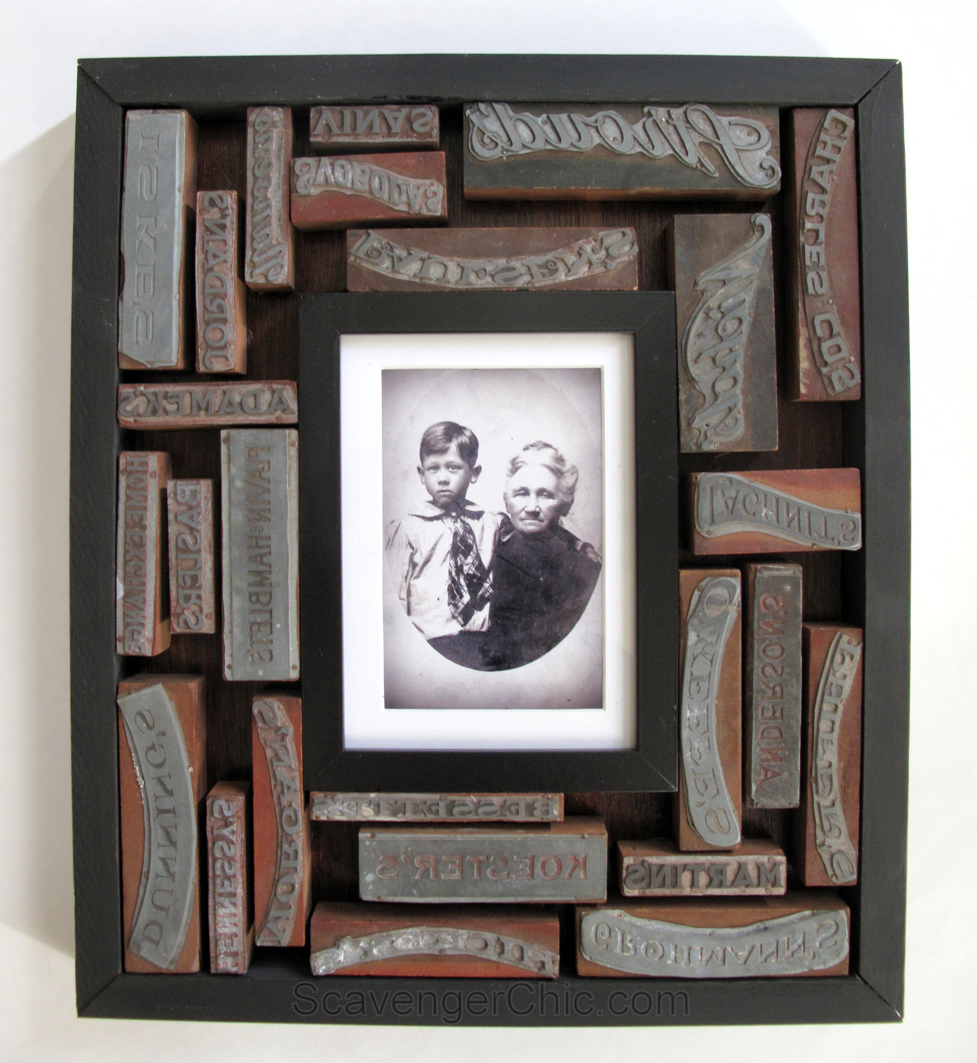 Block Print Frame Antique Printing Blocks frame - Scavenger Chic