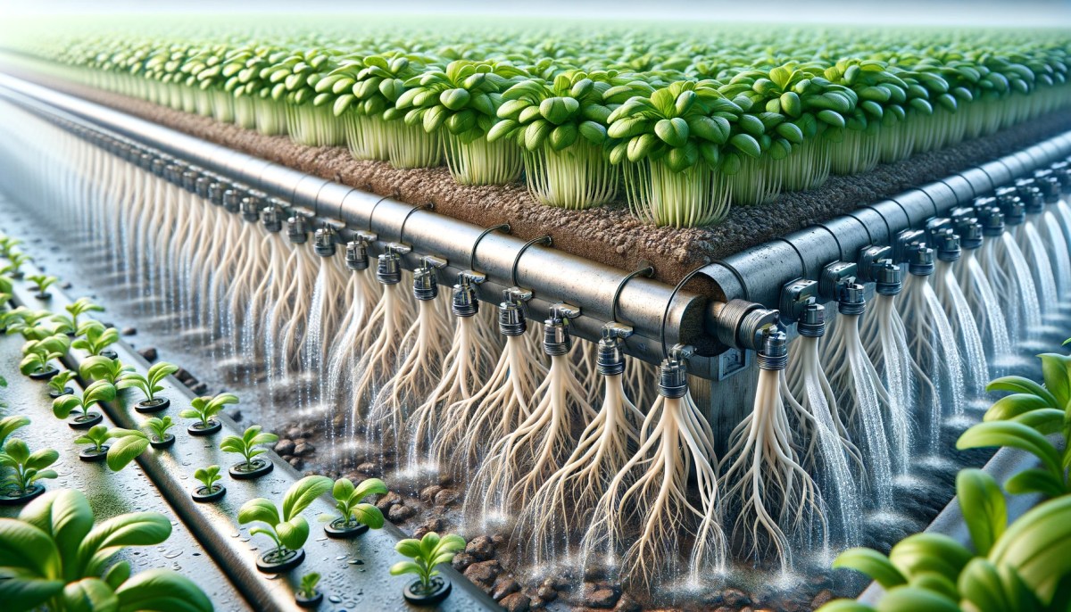 Irrigation system delivering water to multiple growing channels