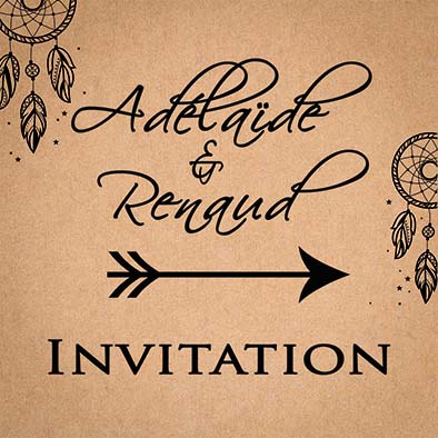Invitation repas de mariage modèle Adelaïde