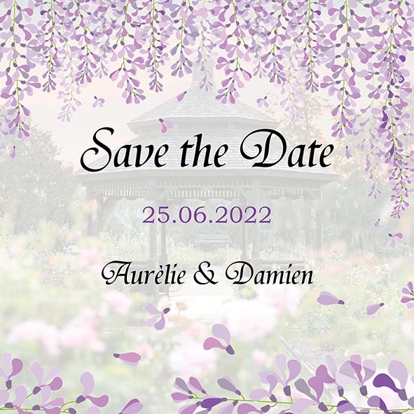 Save the date de mariage modèle Daphné