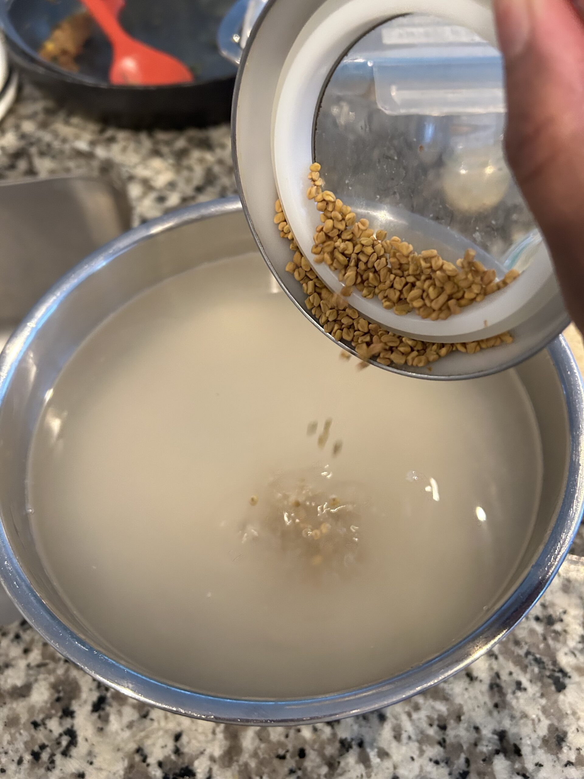Soak seeds with the rice