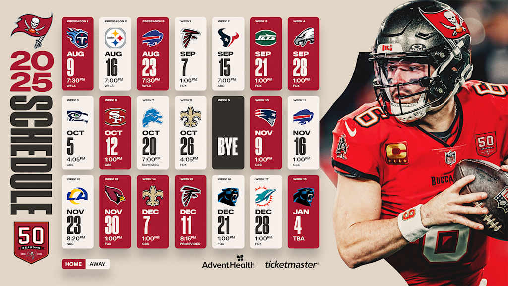 Tampa Bay Buccaneers 2026 Schedule Image 1217 
