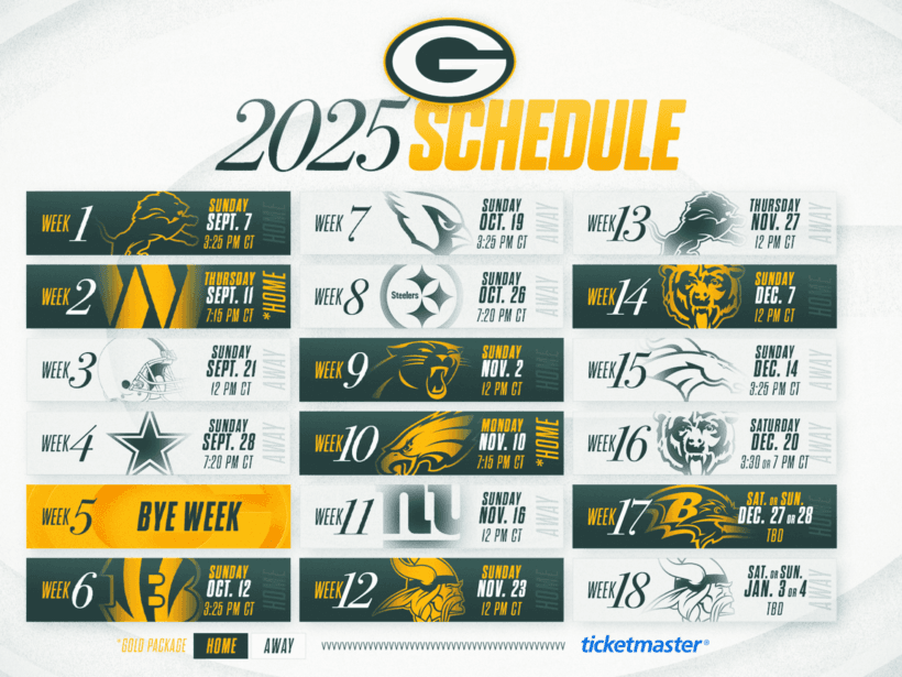 Packer Schedule 2026 Image 142 