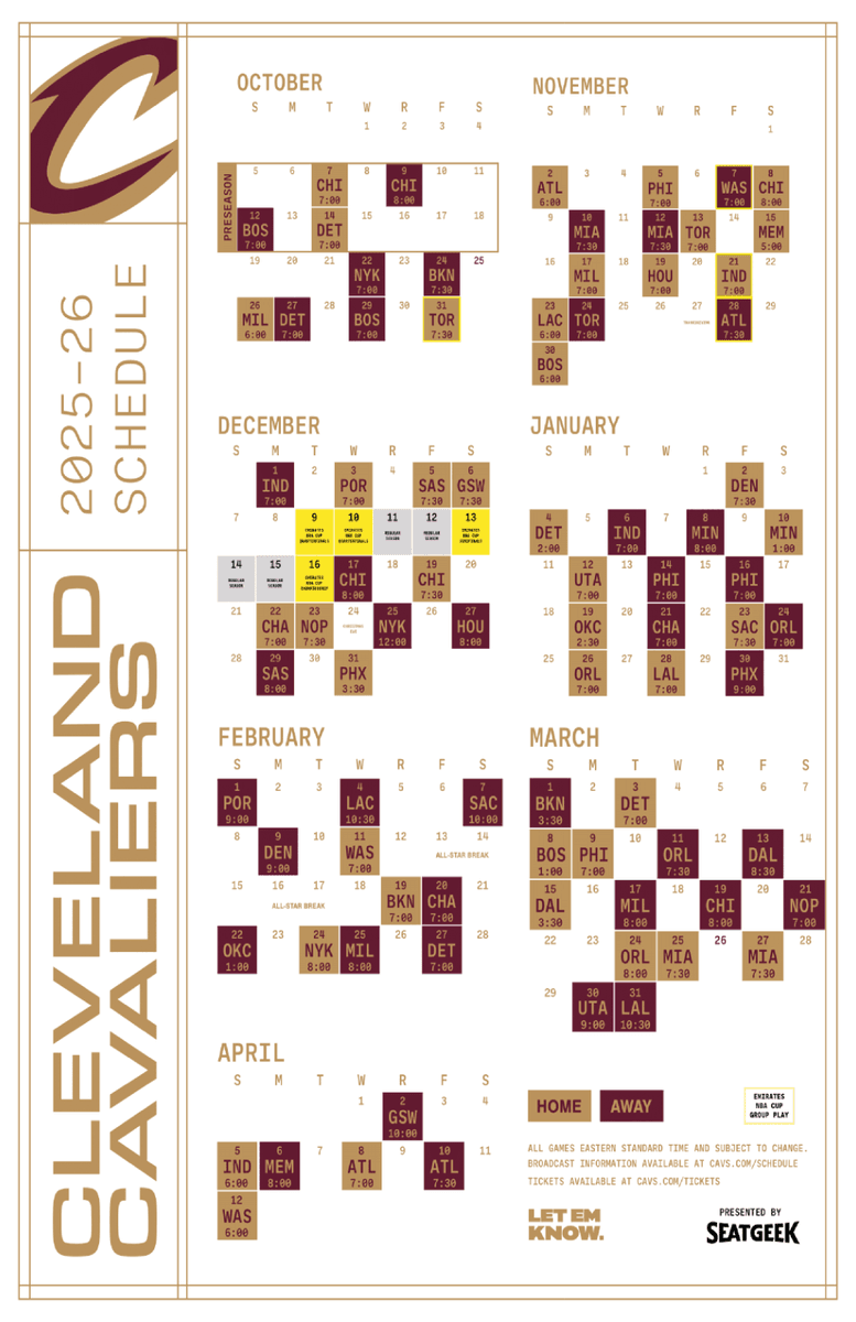 Cavaliers Schedule 2026 Image 173 
