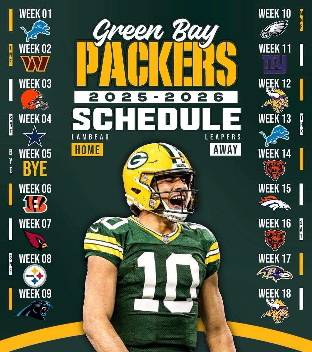 2026 2026 Packers Schedule Image 1994 