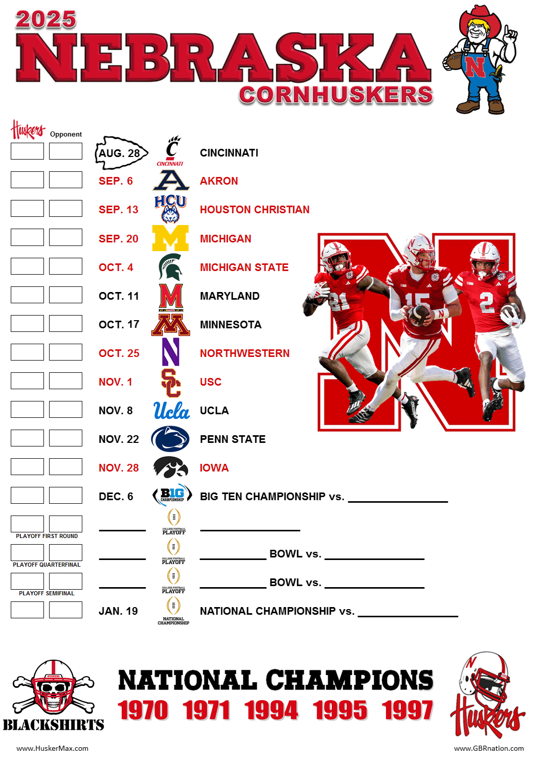 Huskers Football Schedule 2026 Image 751 