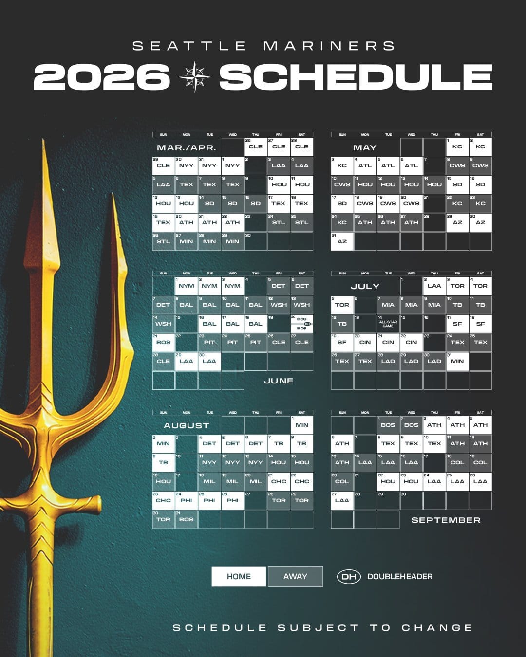 2026 Seattle Mariners Schedule Image 814 