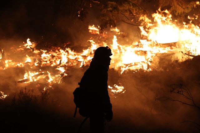 The Dixie Fire rages in California on Aug. 26, 2021.