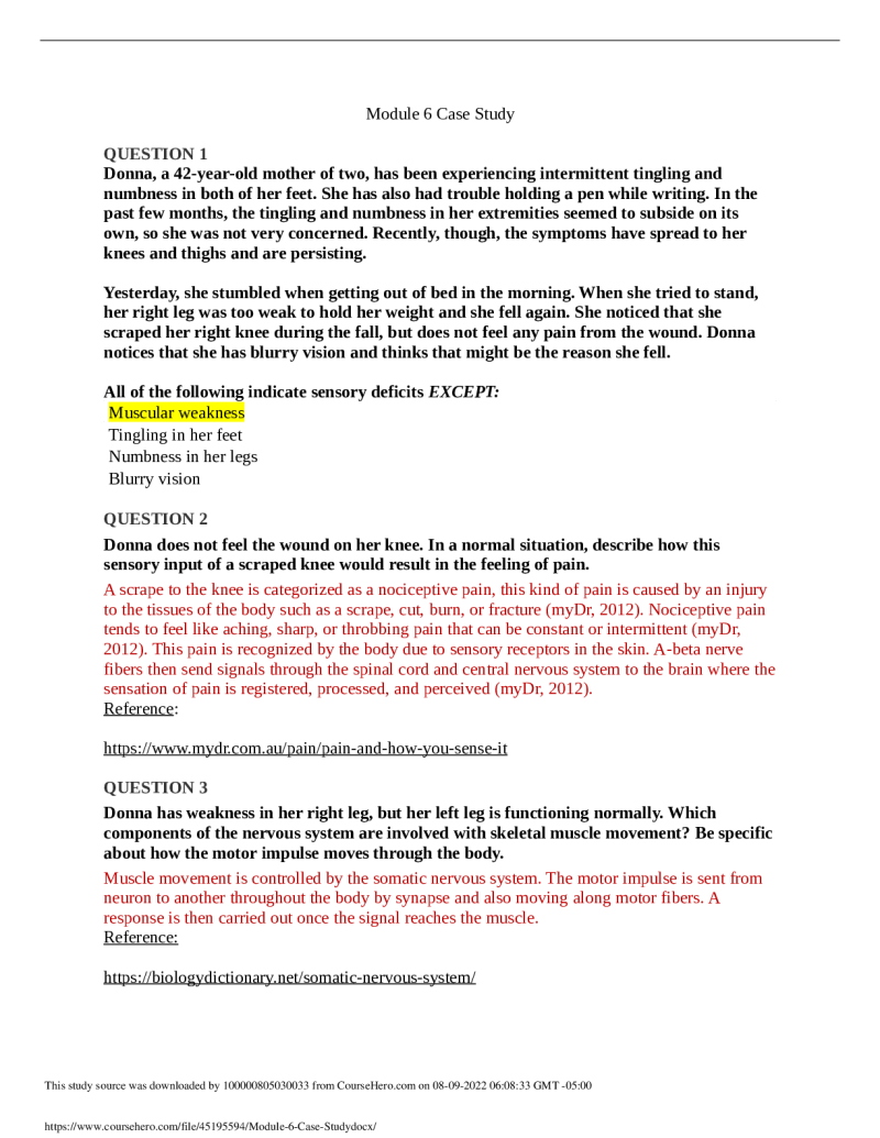 Solution Bsc 2346l Module 6 Case Study Studypool - Best Dark Arts in Retina