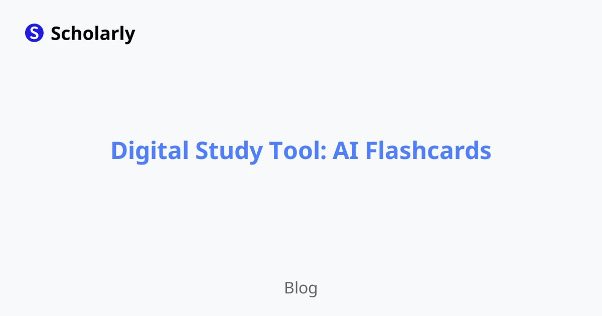 Digital study tool: ai flashcards