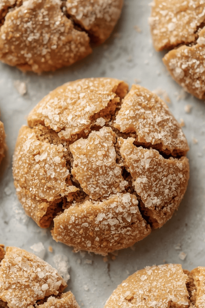 soft ginger cookies on parchment paper