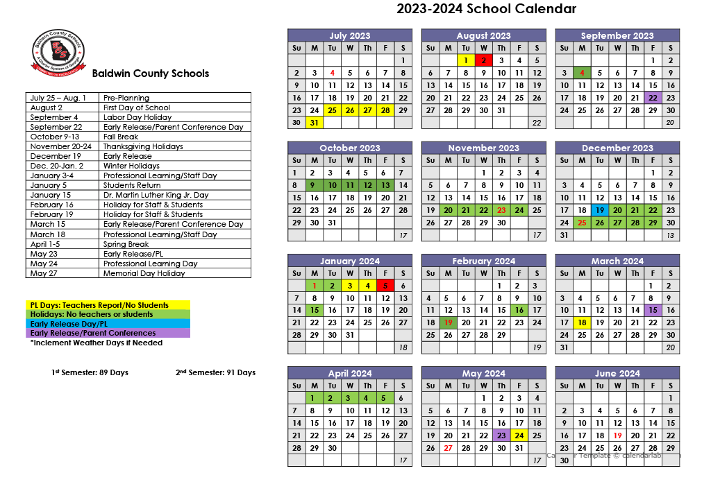 Baldwin county school district 2025-2026 calendar