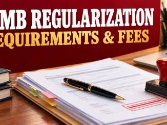 Admission documents, a stamp and a pen illustrating JAMB regularization.
