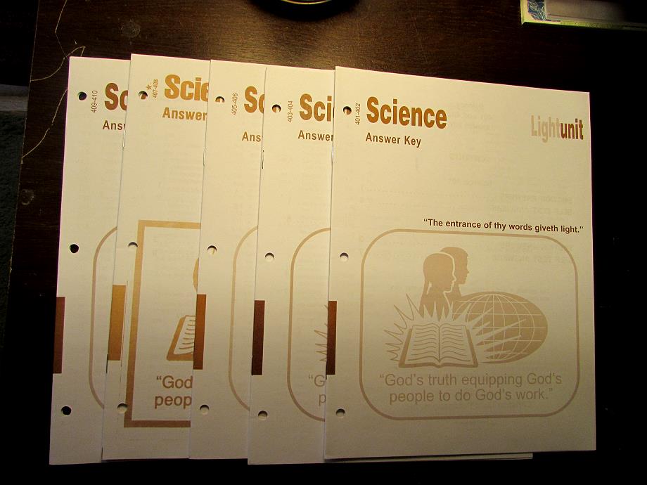 Christian Light Science Answer Keys-new