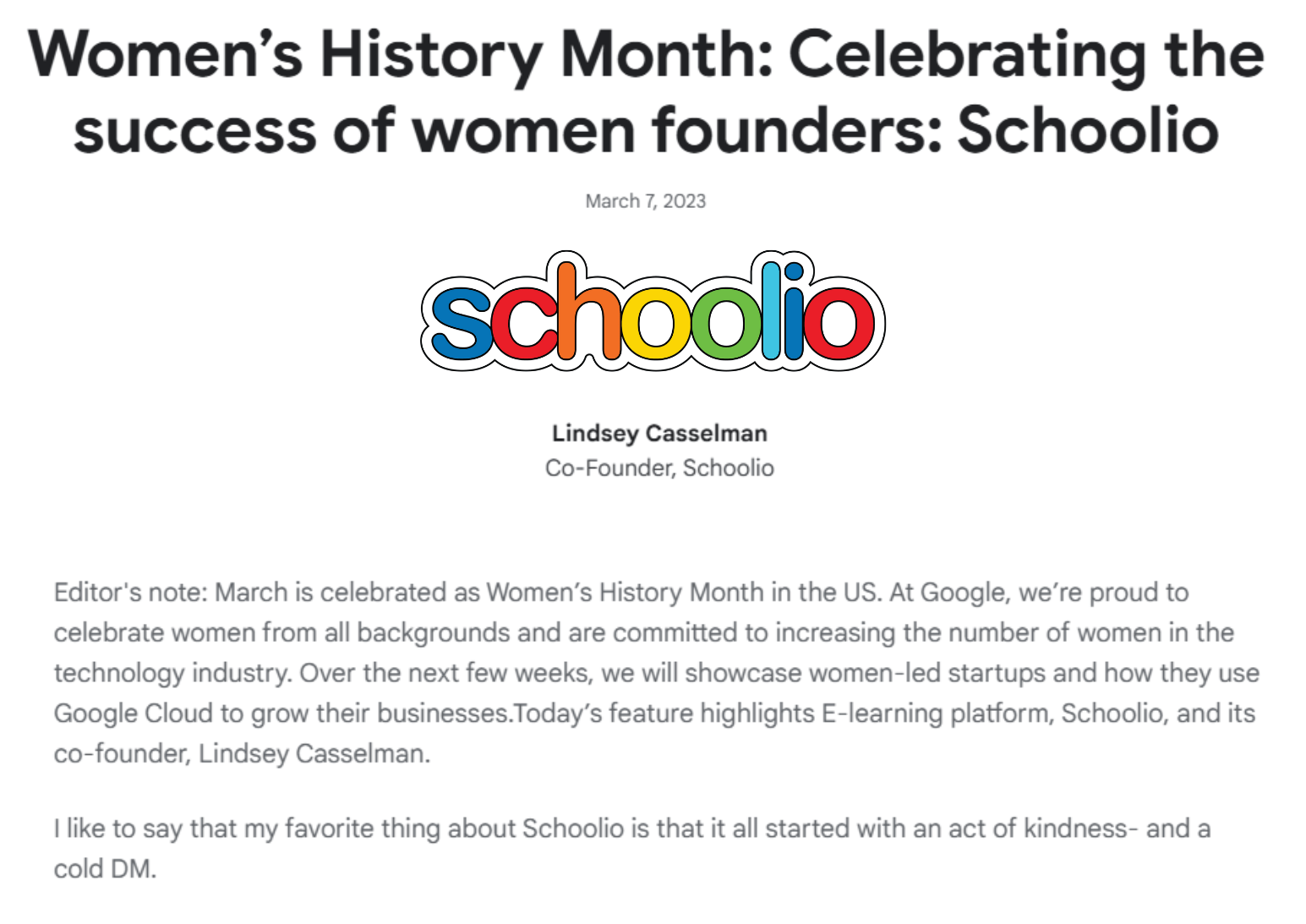 Google article