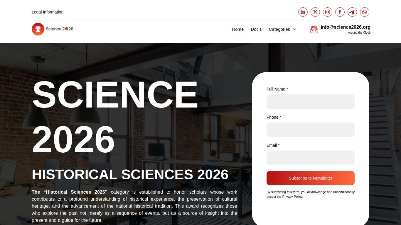 Historical Sciences 2026 Science 2026 48584335 