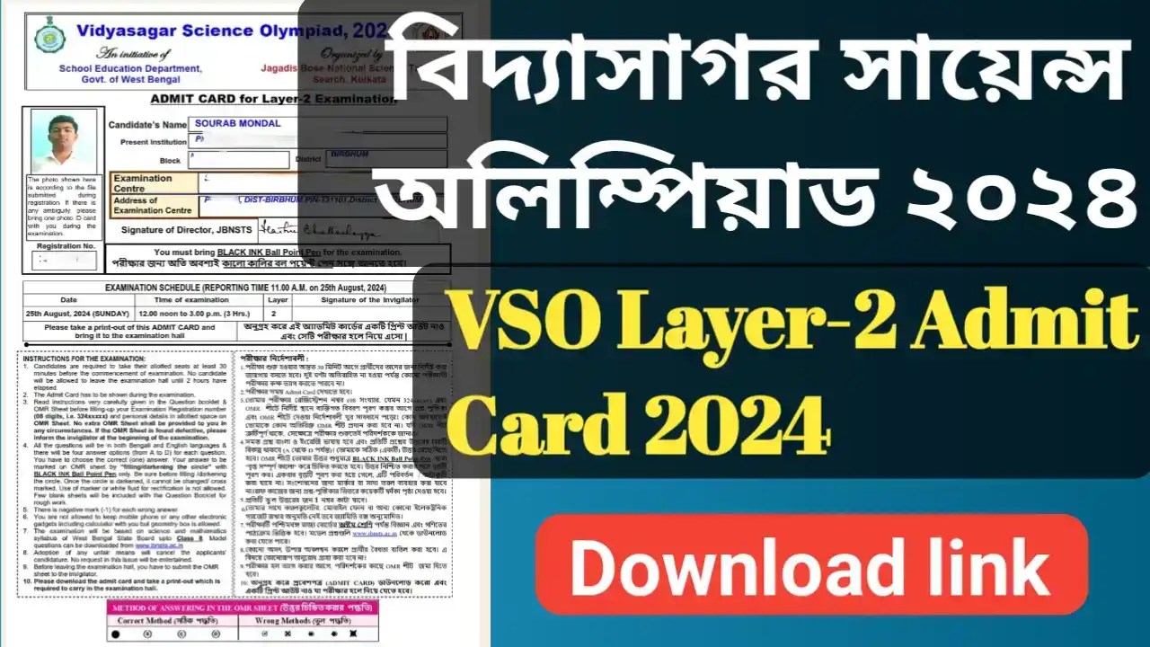 VSO Layer 2 Admit Card 2024