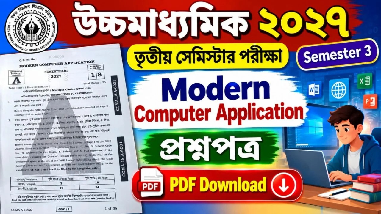 Modern Computer Application Question Paper PDF Download