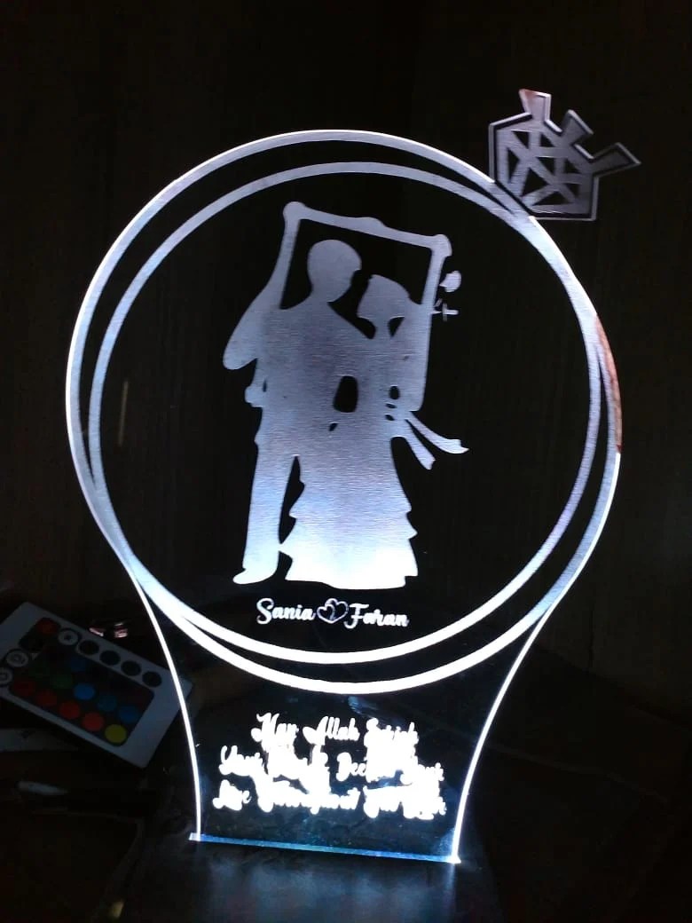 3D Illusion LED Lamp Wedding gift