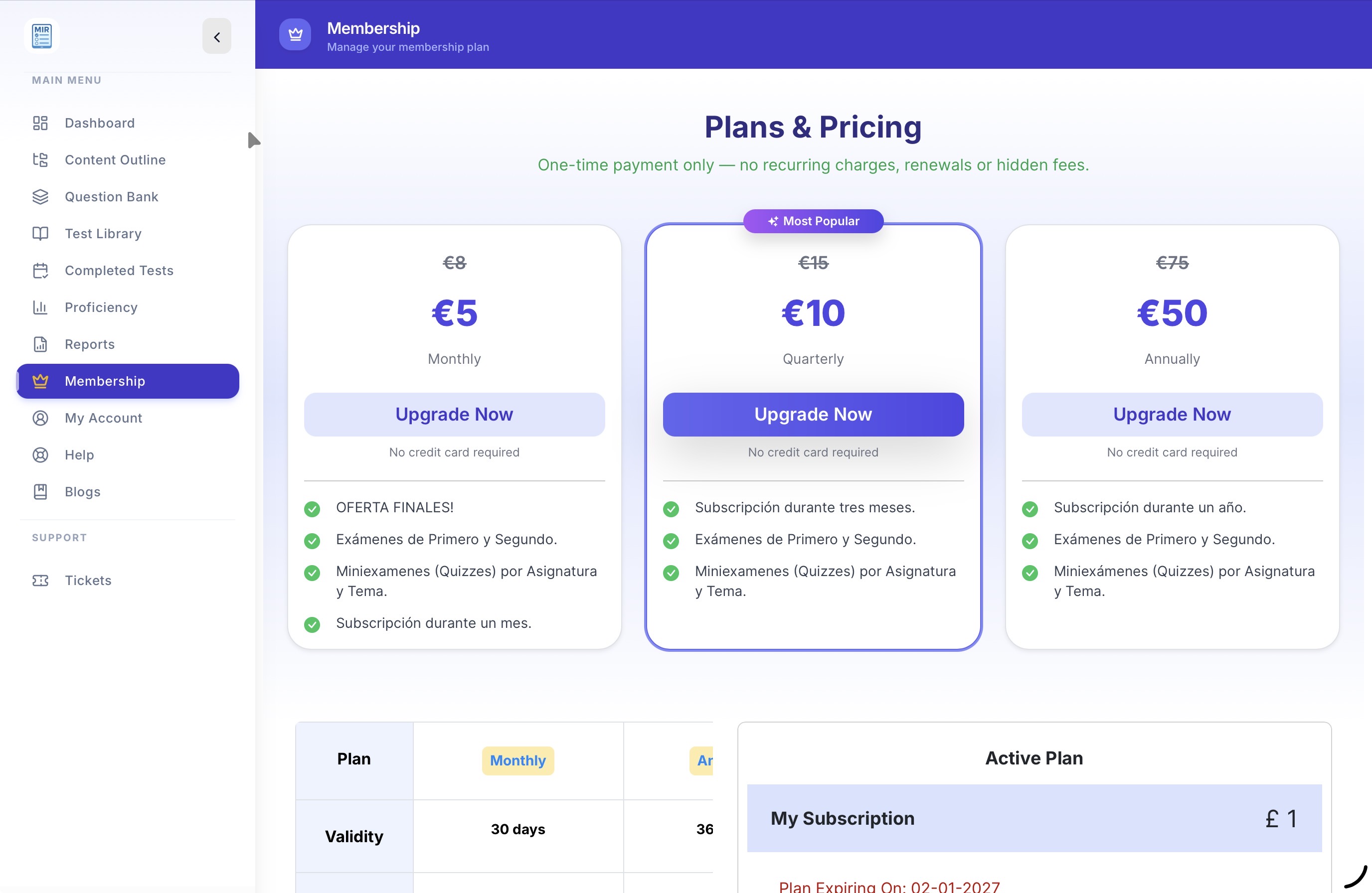 Plans and Pricing