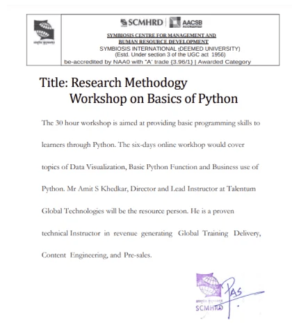 Research Methodogy Workshop on Basics of Python