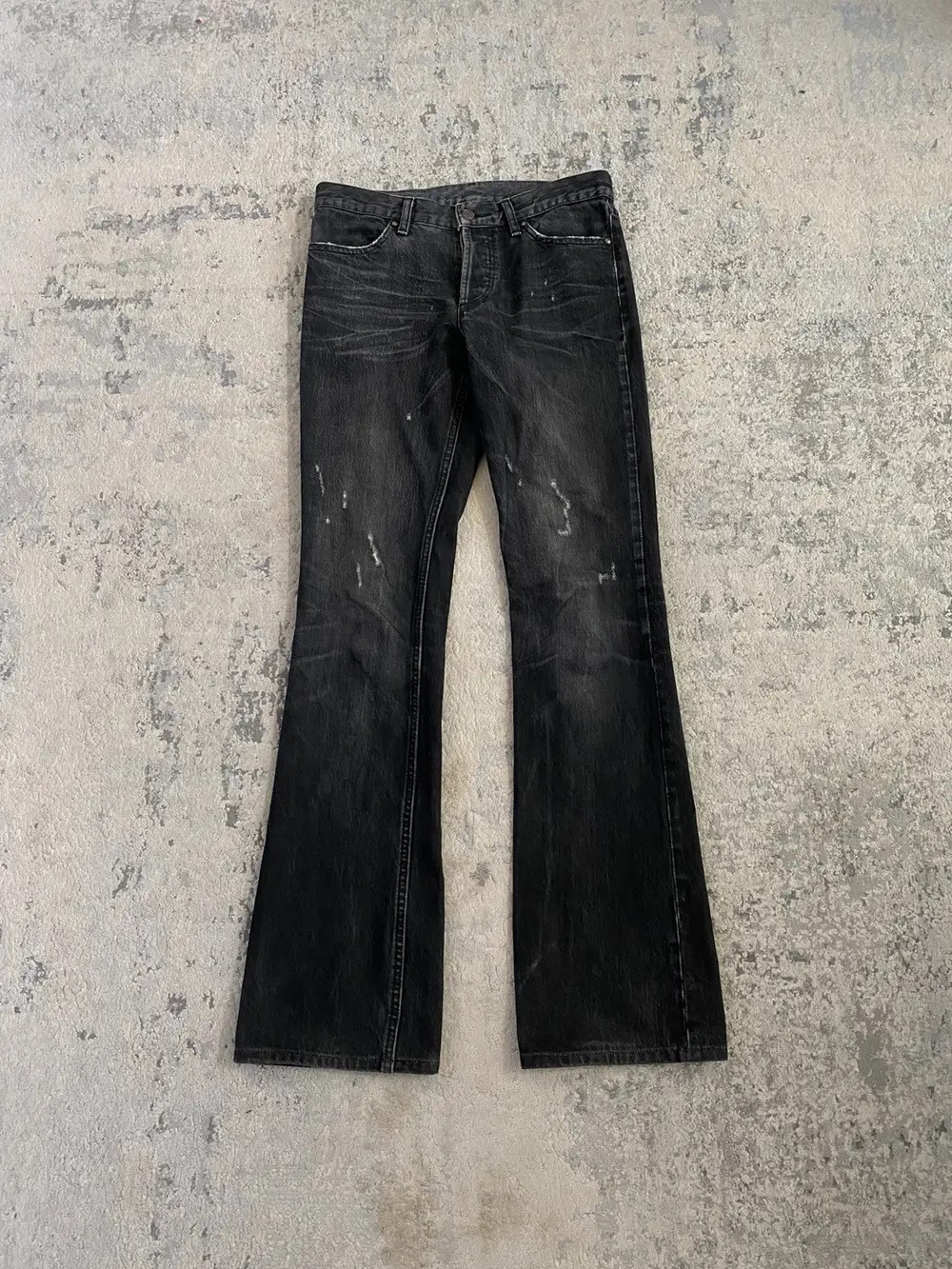 Shellac Distressed Washed Black Bootcut Denim