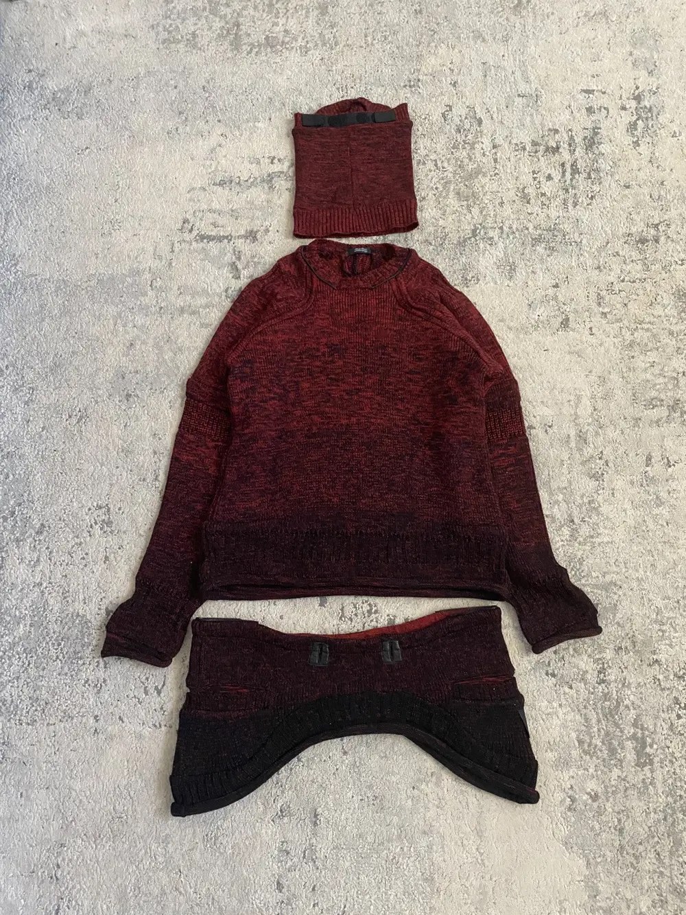 Undercover AW09 Earmuff Maniac Gradient Small Parts Knit 19.5x33.5