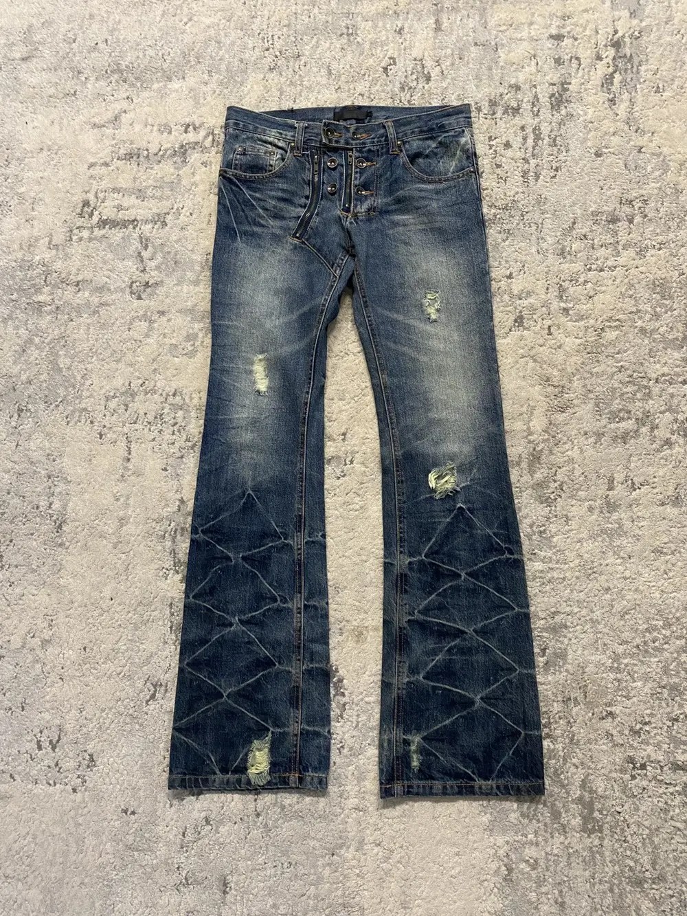 Roshell - Double Zip Flare Jeans 31x33.5