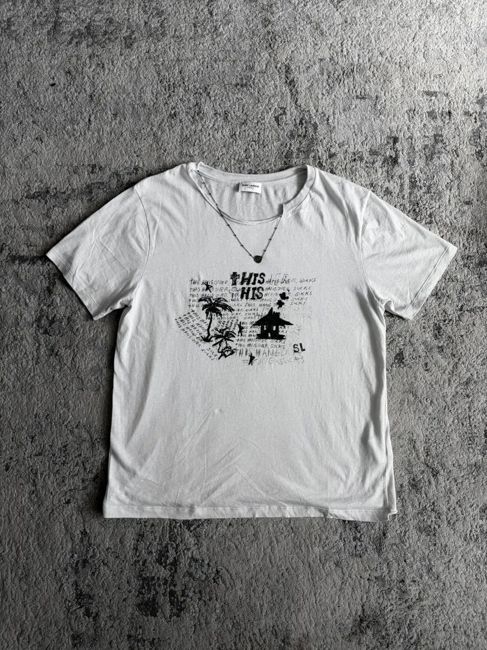 Saint Laurent - 2019 This Hangover Sucks Chain Necklace T Shirt 19x24