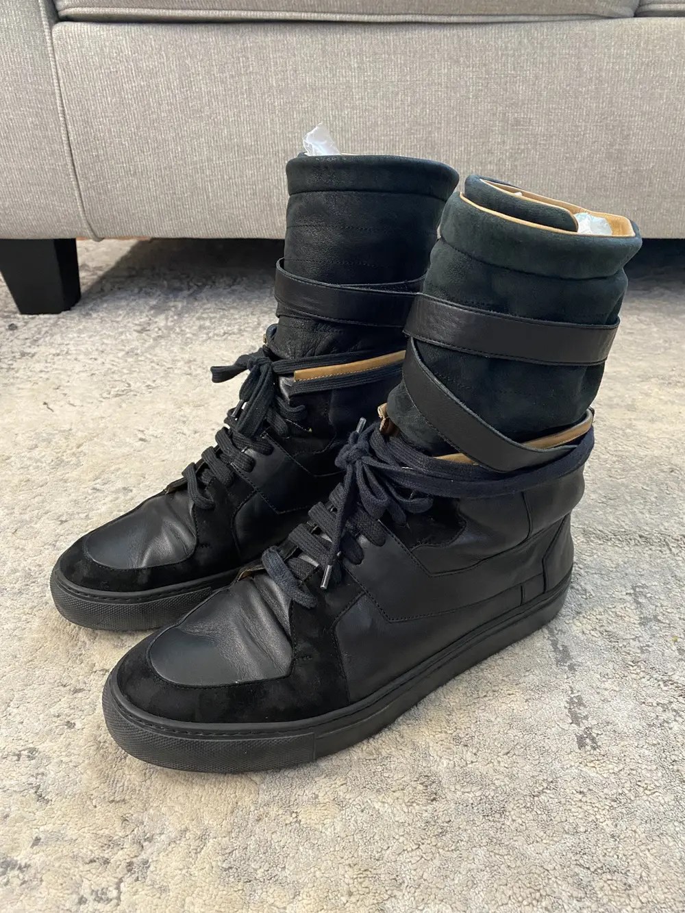 Kris Van Assche - Leather Sneaker Boot Black 10US Men