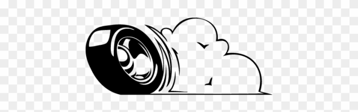 A tire doing a burnout all on its own