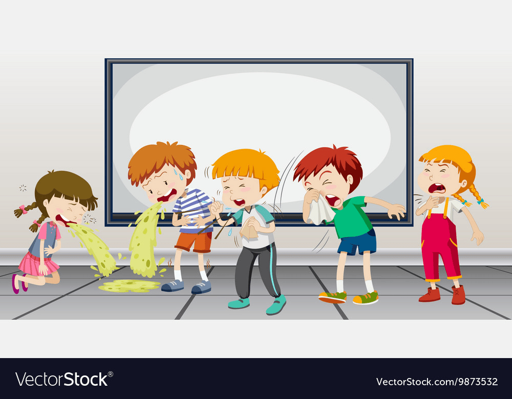 A bunch of elementary children doing what they do best, PROJECTILE VOMITING