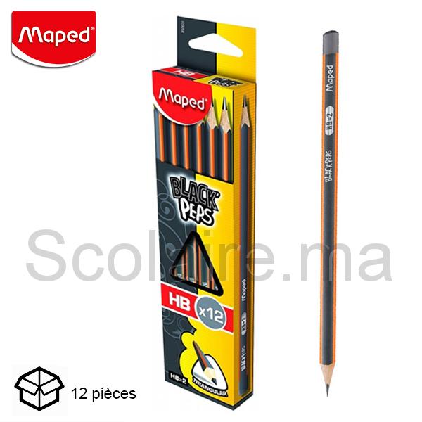 Pack De 6 Crayons à Papier HB2 Superman Maped - Forme Triangulaire Ergonomique, Mine Résistante, Facile à Tailler