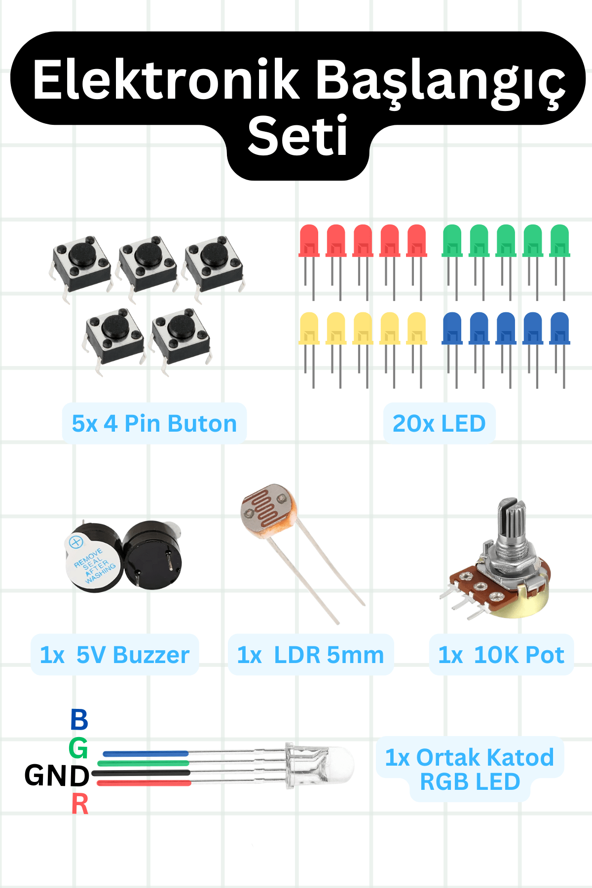 Elektronik Mini Başlangıç Seti – 29 Parça