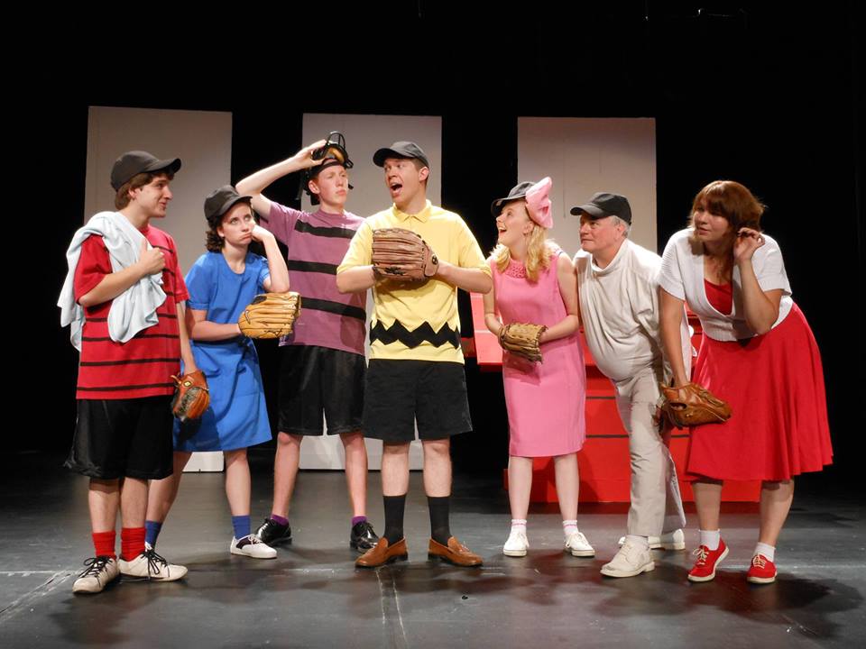 YOU'RE A GOOD MAN, CHARLIE BROWN: (Photo by Paul Weintraub) IAN DORAN - LINUS, RACHEL HEARD - LUCY, NICK GREER - SCHROEDER, SAS - CHARLIE BROWN, TAYLOR LAVOIE - SALLY, RICK O'MALLEY - SNOOPY, FAITH STEVENS - FRIEDA, CAMDEN CIVIC THEATRE (2013)