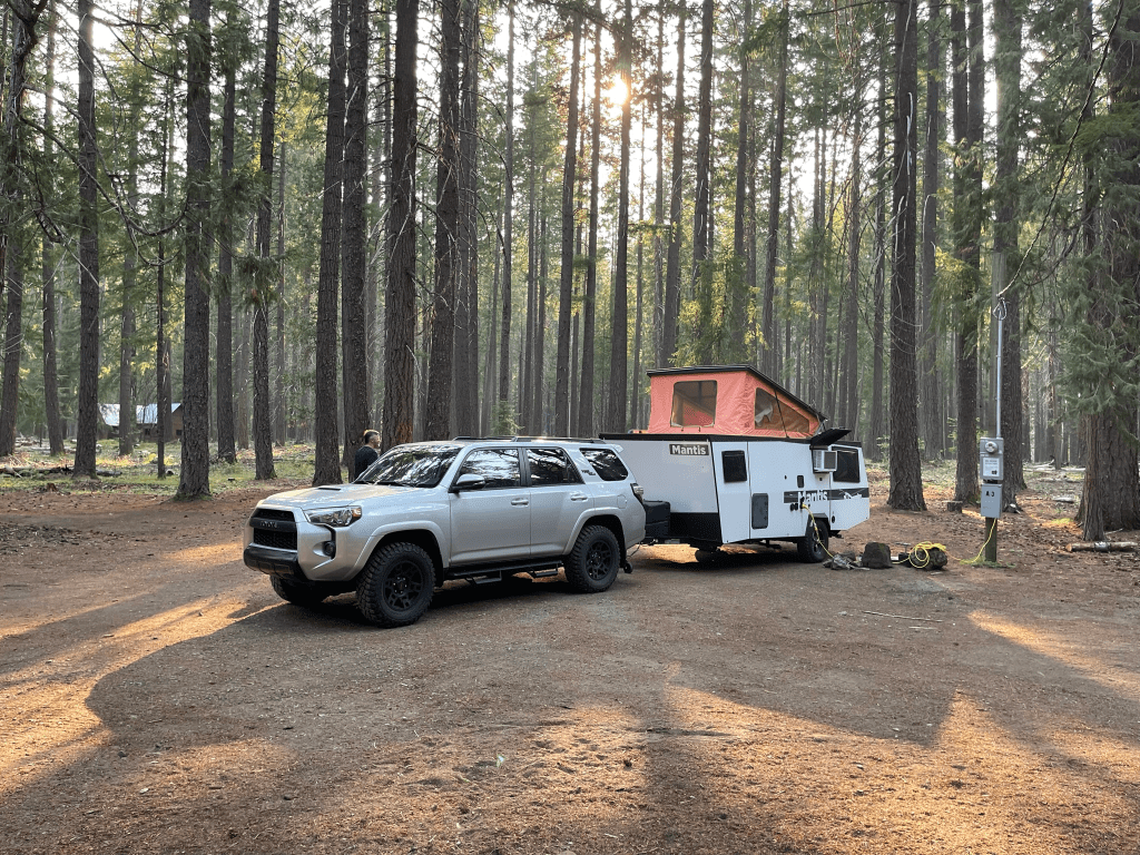 Scott Padelsky and his camping setup in Oregon