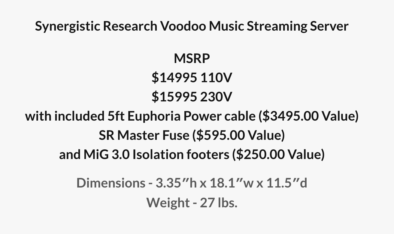 Synergistic Research Voodoo Music Streamer