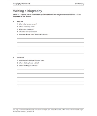 📖 biography worksheet pdf